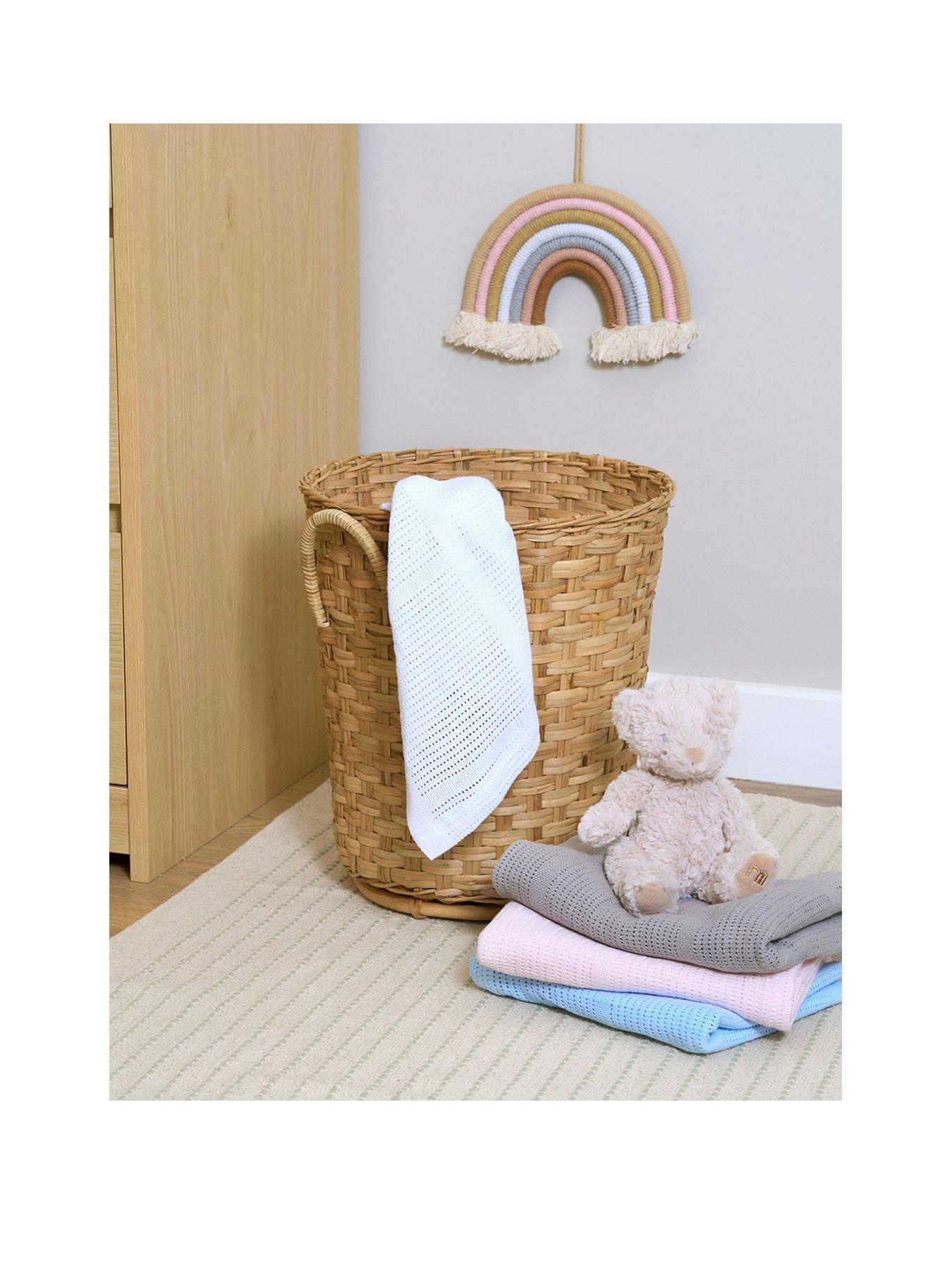 Clair De Lune Soft Cotton Cellular Pram Blanket - Blue