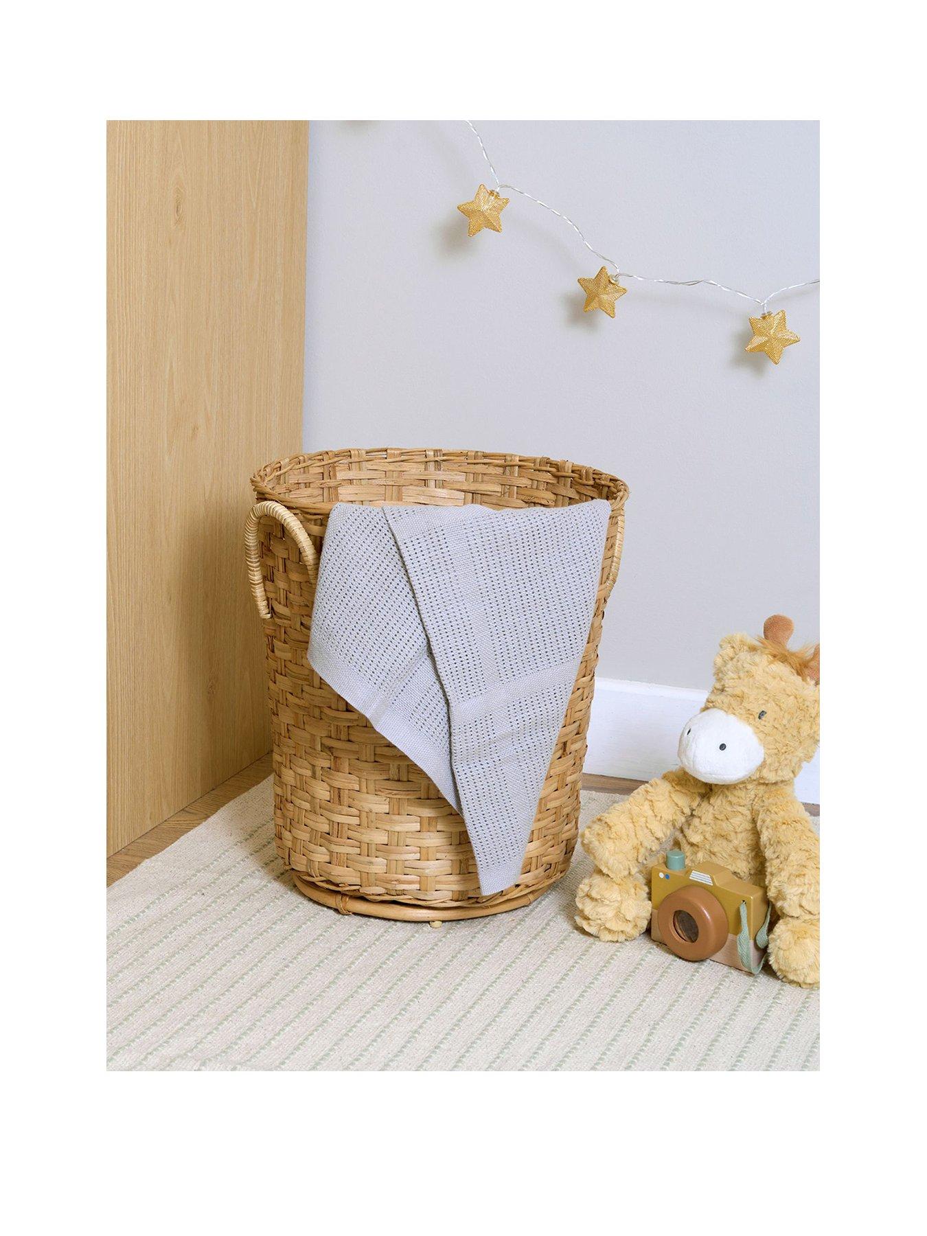  image of clair-de-lune-soft-cotton-cellular-pram-blanket-grey