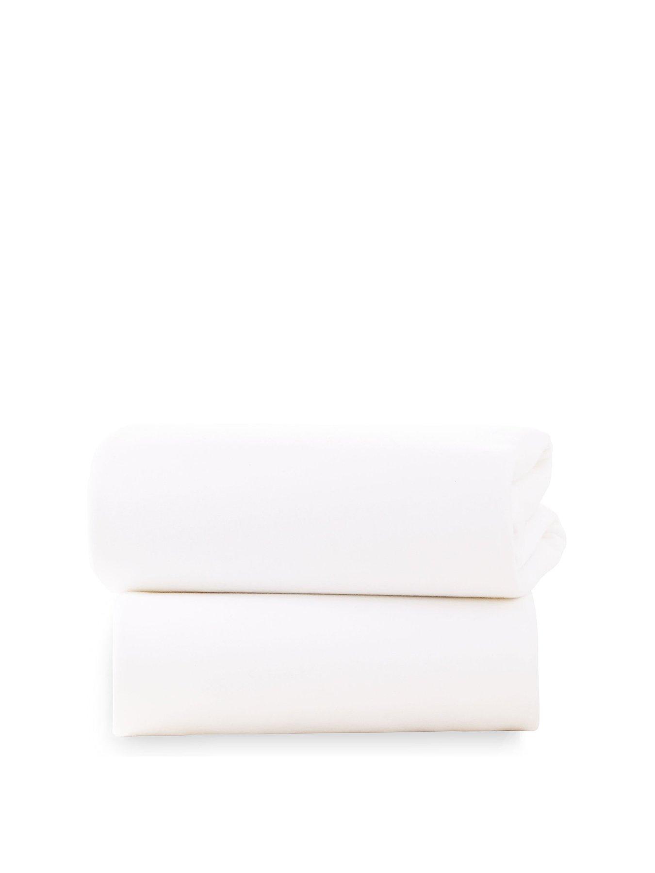 Image 3 of 4 of Clair De Lune 2 Pack Cotton Fitted Pram/Crib Sheets (90 x 40 cm) - White
