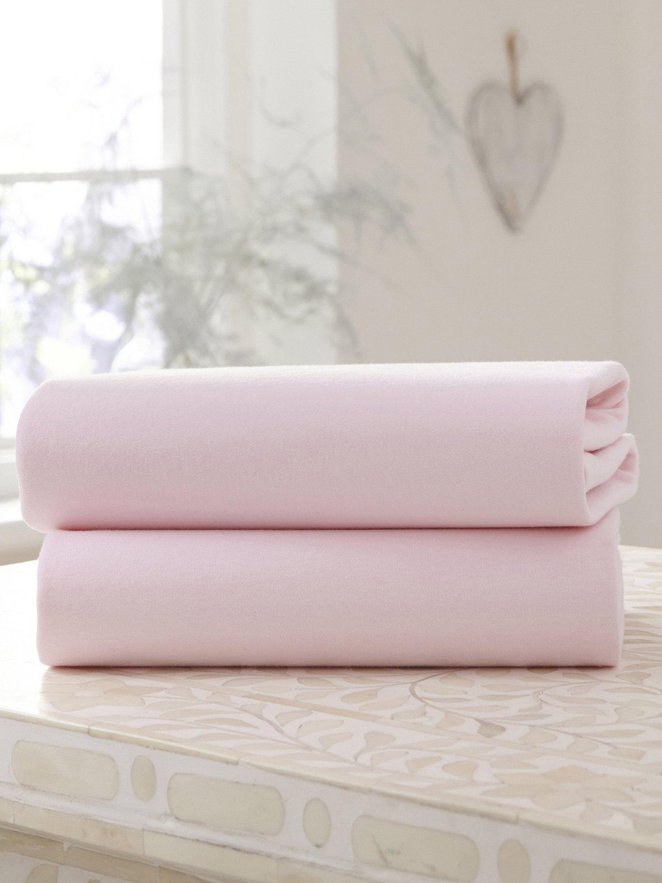 Image 4 of 4 of Clair De Lune 2 Pack Cotton Fitted Pram/Crib Sheets (90 x 40 cm) - Pink