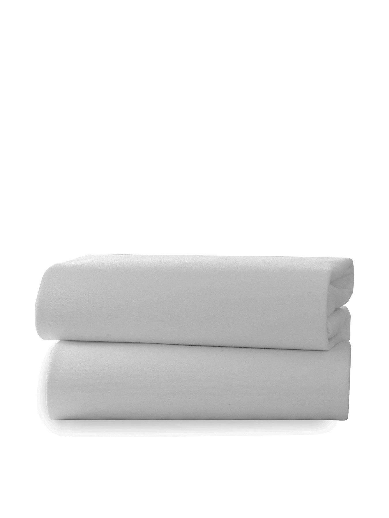  image of clair-de-lune-2-pack-fitted-cotton-cot-sheets-120-x-60-cm-grey