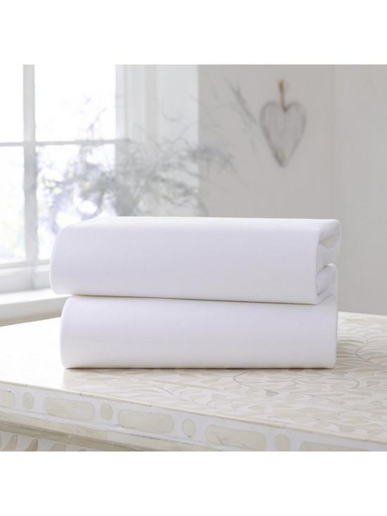 stillFront image of clair-de-lune-pack-of-2-fitted-cot-bed-sheets-white