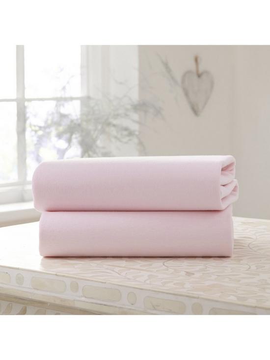 stillFront image of clair-de-lune-pack-of-2-fitted-cot-bed-sheets-pink