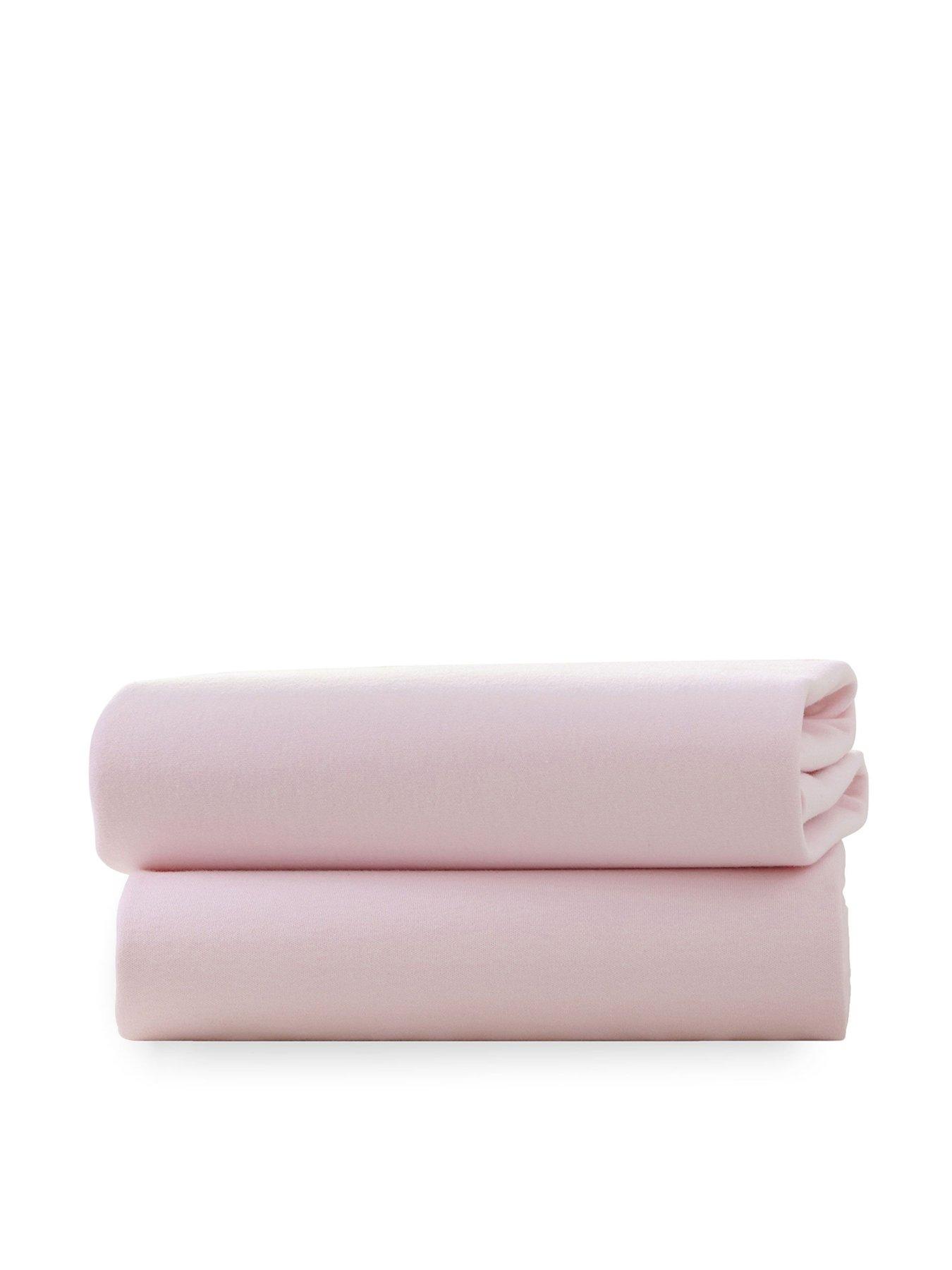  image of clair-de-lune-2-pack-fitted-cotton-cot-bed-sheets-140-x-70-cm-pink