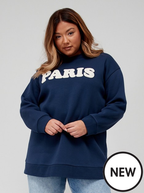 v-by-very-curve-paris-boucle-textured-sweat-navy