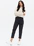  image of new-look-petite-ripped-high-waist-tori-mom-jeans-black