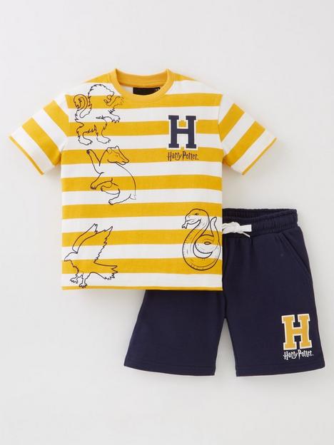 harry-potter-boys-harry-potter-stripe-t-shirt-and-short-set-yellow