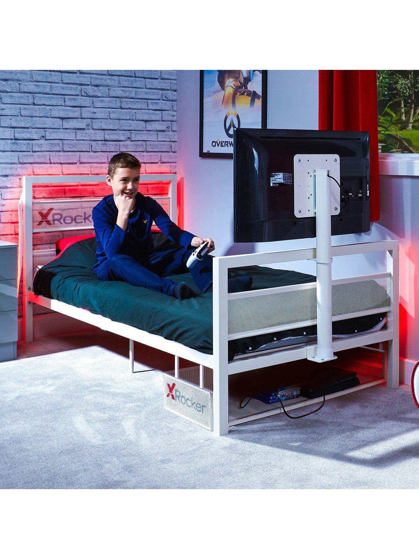  image of x-rocker-base-camp-single-tv-vesa-mount-bed-white-fits-up-to-32-inch-tv