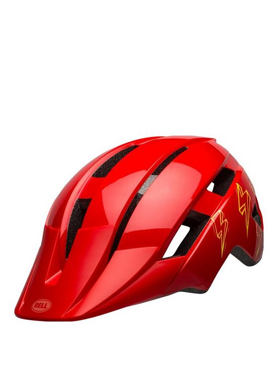 front image of bell-sidetrack-ii-child-helmet-2020-bolts-gloss-red-unisize-47-54cm