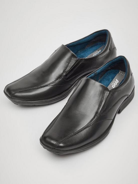 front image of pod-dundee-boys-slip-on-shoes-black