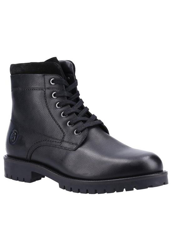 front image of cotswold-thorsbury-lace-up-boot-black