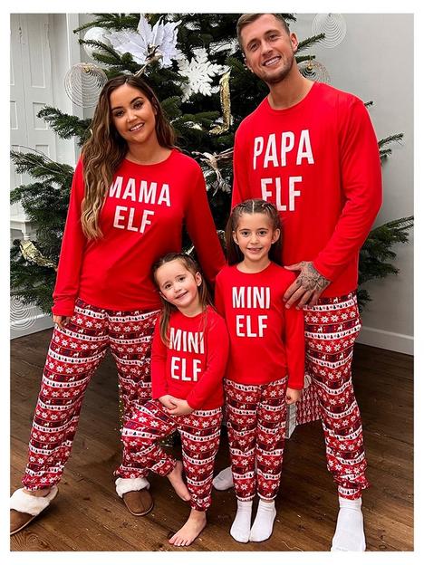 in-the-style-in-the-style-x-jac-jossa-kids-familynbspchristmasnbspmini-elf-printed-pjs-red