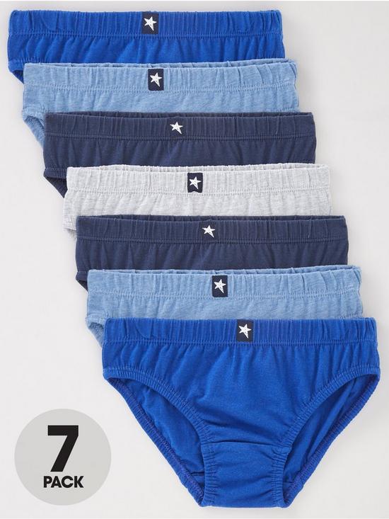 front image of everyday-boys-7-pack-briefs-blue