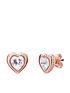  image of ted-baker-hannbspcrystal-heart-earrings--nbsprose-gold