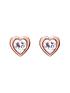  image of ted-baker-hannbspcrystal-heart-earrings--nbsprose-gold
