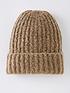 pieces-recycled-blend-chunky-rib-beanie-hat-beigefront