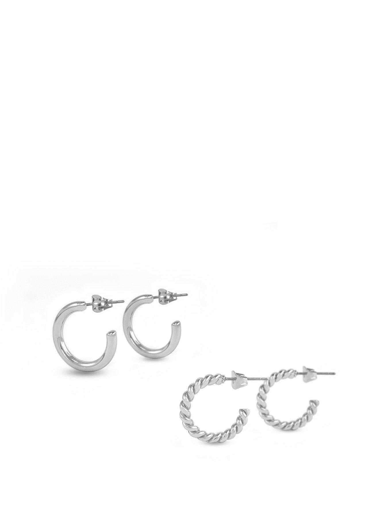 undefined Freya Hoop Duo Earrings Silver