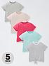  image of v-by-very-girls-5-pack-tie-tops-multi