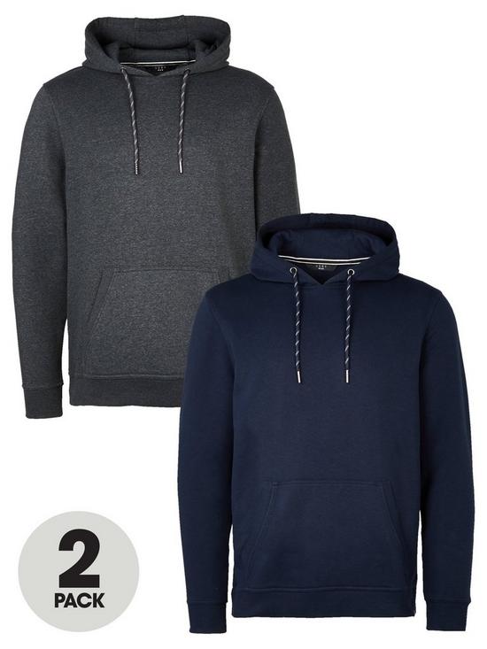 front image of everyday-2-pack-essentials-overhead-hoodie-navycharcoal
