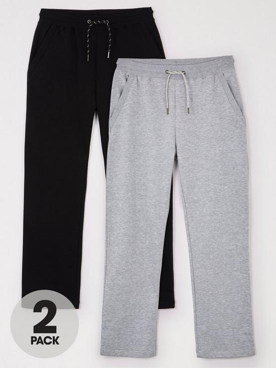 front image of everyday-2-pack-essentials-loose-fit-joggers-blackgrey
