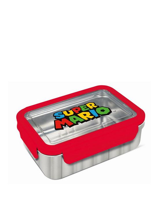 front image of mario-super-mario-stainless-steel-lunch-box