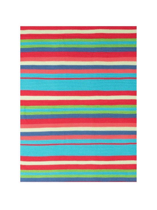 front image of cosatto-knitted-stripe-blanket-multi-colour