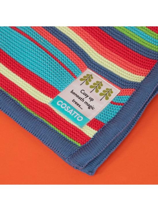 stillFront image of cosatto-knitted-stripe-blanket-multi-colour