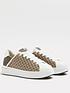 river-island-wide-fit-monogram-lace-up-trainer-beigefront
