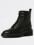  image of river-island-wide-fit-panelled-ankle-boot-black