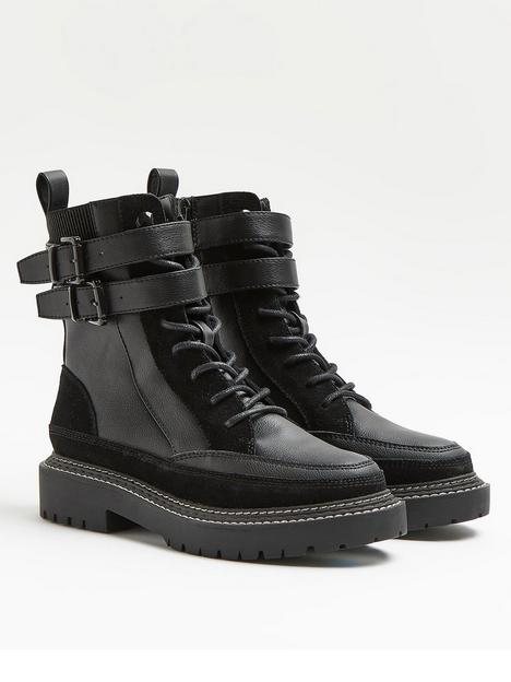 river-island-double-ankle-strap-chunky-boot-black