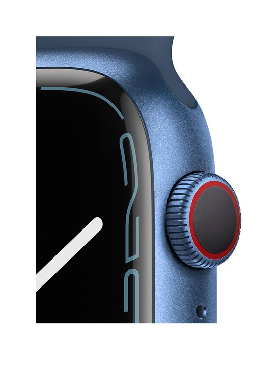 stillFront image of apple-watch-series-7-gps-cellular-41mm-blue-aluminium-case-with-abyss-blue-sport-band