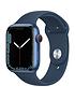 apple-watch-series-7-gps-cellular-45mm-blue-aluminium-case-with-abyss-blue-sport-bandnbspfront