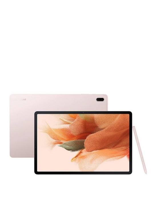 front image of samsung-galaxy-tab-s7-fe-124in-tablet-64gb-wi-fi-light-pink