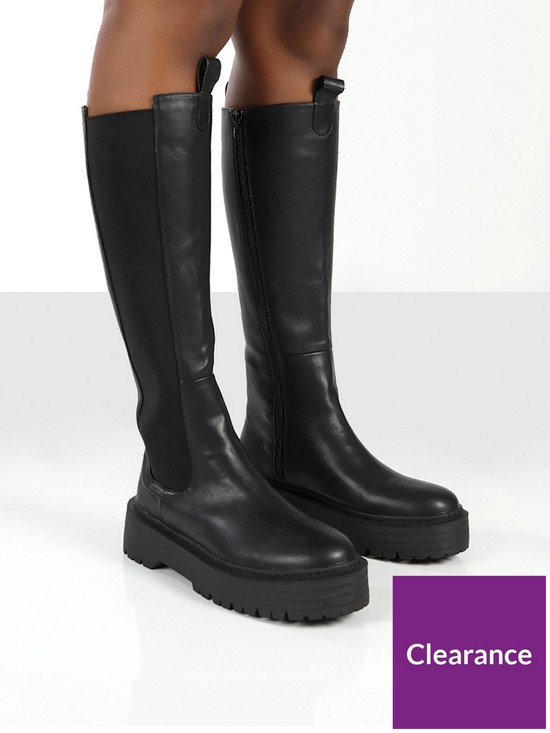 front image of public-desire-andi-knee-high-boots-black-pu