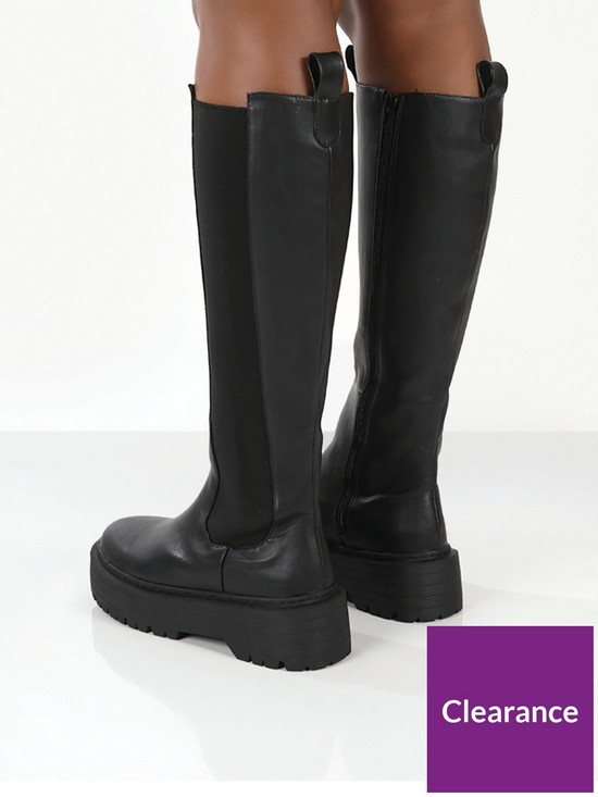 stillFront image of public-desire-andi-knee-high-boots-black-pu