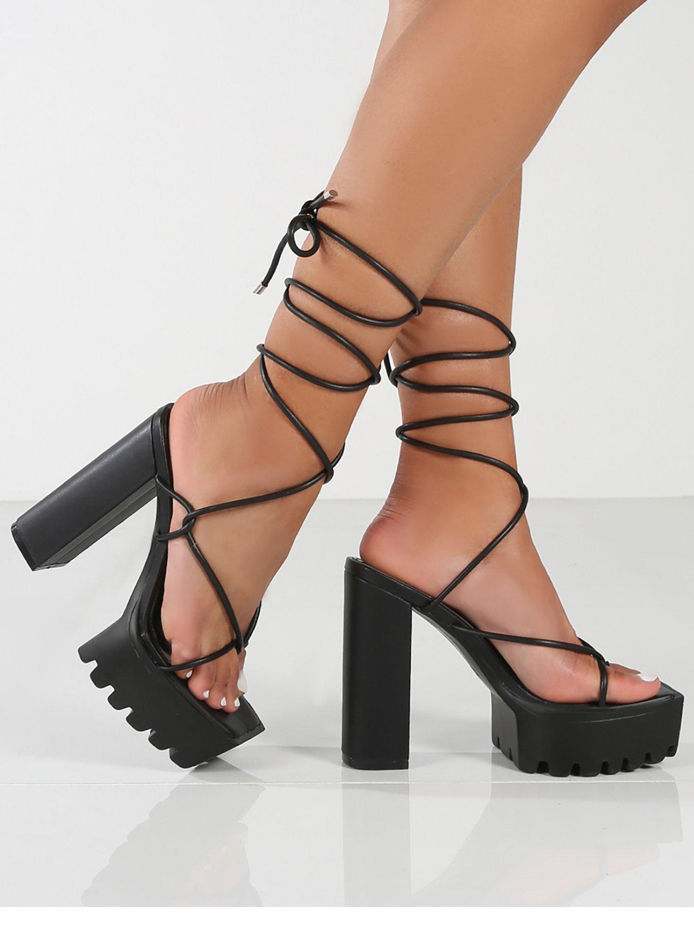 black 3 inch platform heels