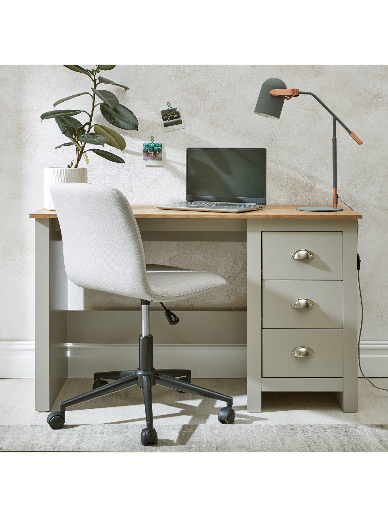 Very Home Atlanta Study Desk - Light Grey/Oak