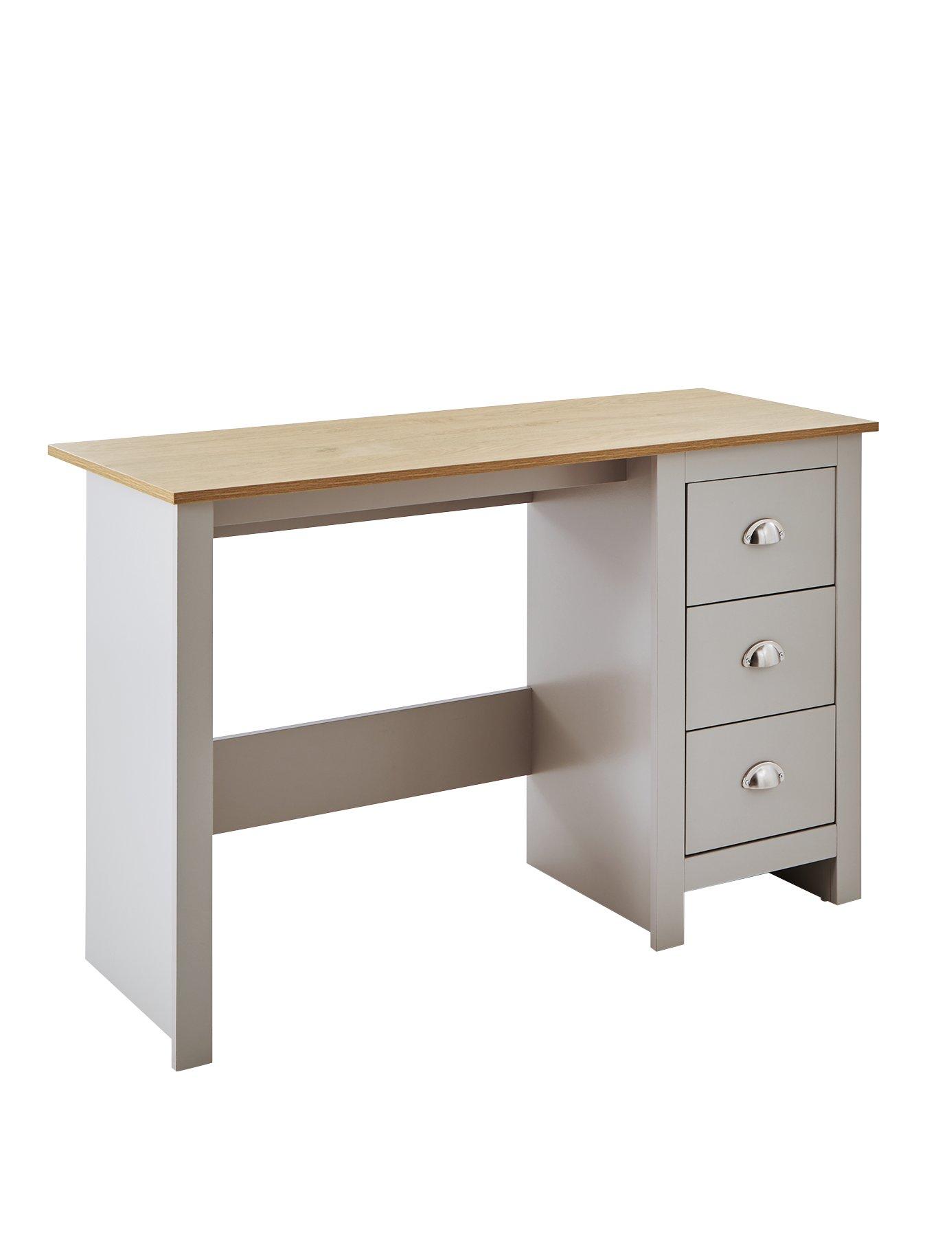 Image 3 of 5 of The Very Collection Atlanta Study Desk - Light Grey/Oak