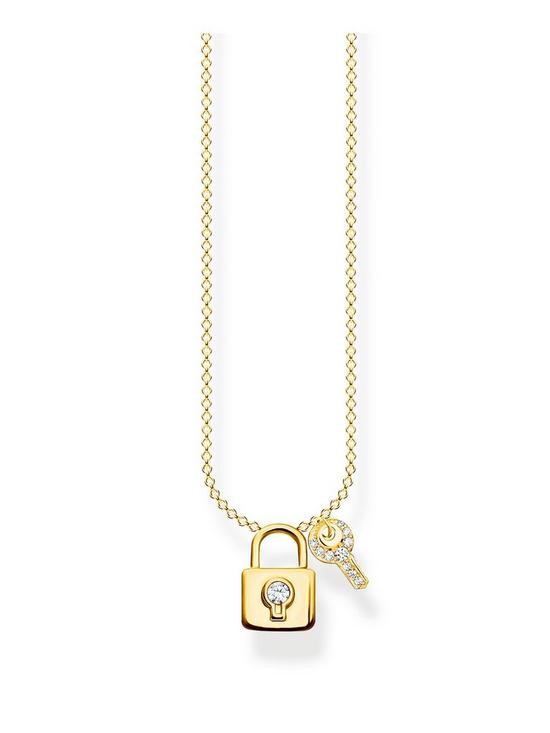 front image of thomas-sabo-charm-club-lock-and-keynbspgold-necklace