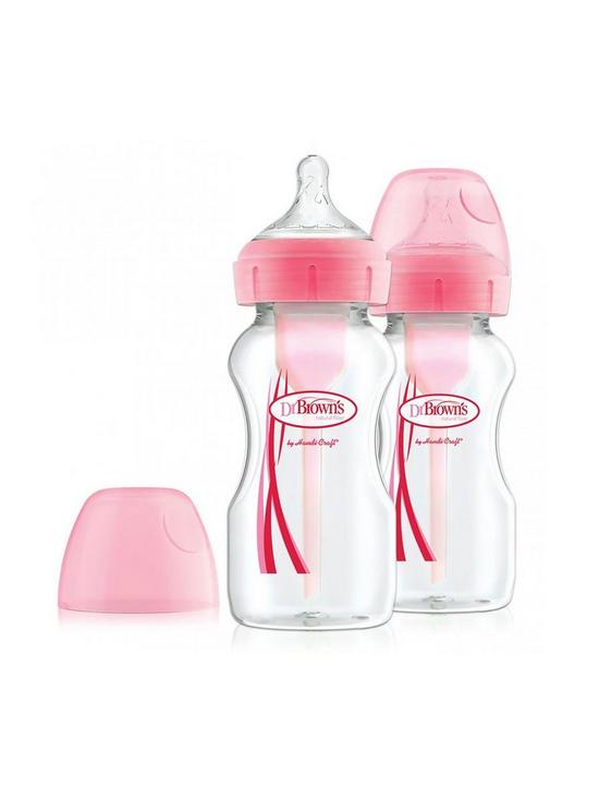 back image of dr-browns-options-270ml-bottle-2-pack-pink