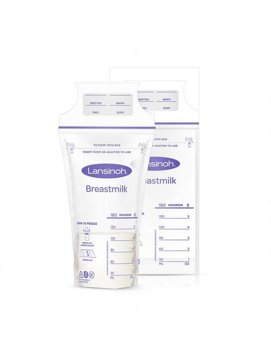 back image of lansinoh-breast-milk-storage-bags-50-pack