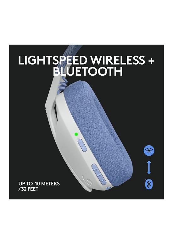 stillFront image of logitechg-g435-lightspeed-bluetooth-wireless-gaming-headset-for-pc-ps4-ps5-nintendo-switch-white