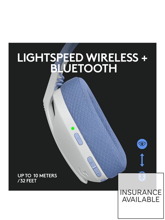 stillFront image of logitech-g435-lightspeed-wireless-gaming-headset-white