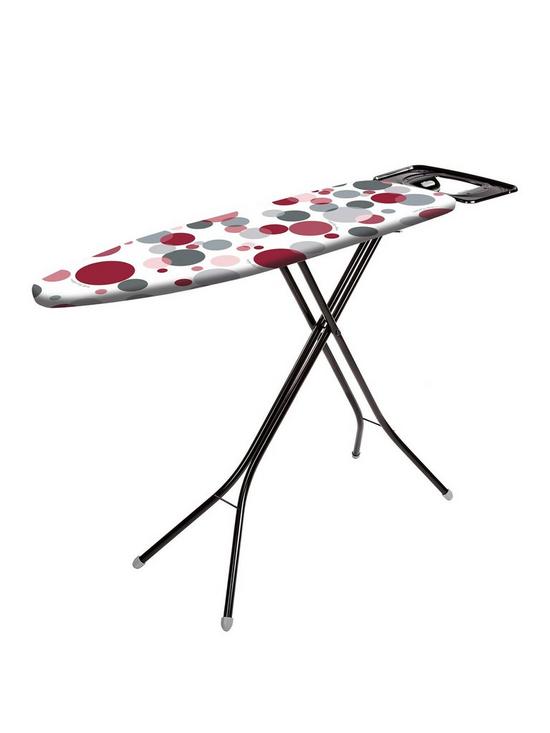 front image of minky-arial-ironing-board--red-dots