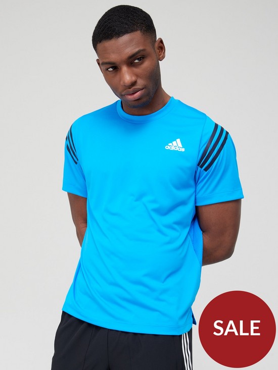 front image of adidas-training-icons-3-stripe-t-shirt