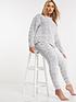  image of figleaves-cosy-star-embossed-cuffed-jogger-grey-white
