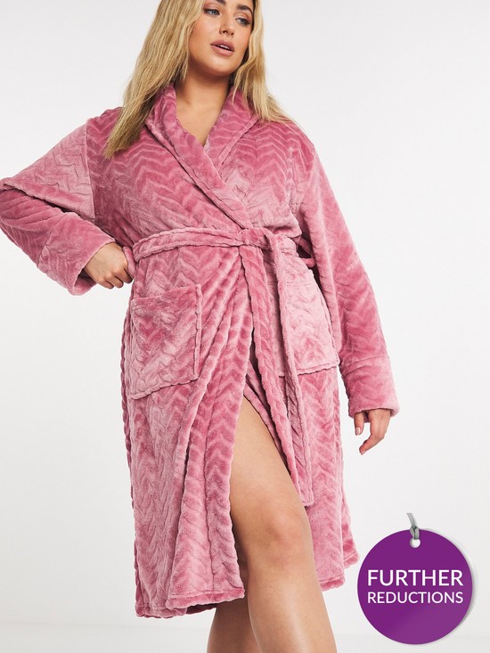 front image of figleaves-cosy-chevron-robe-rosewood