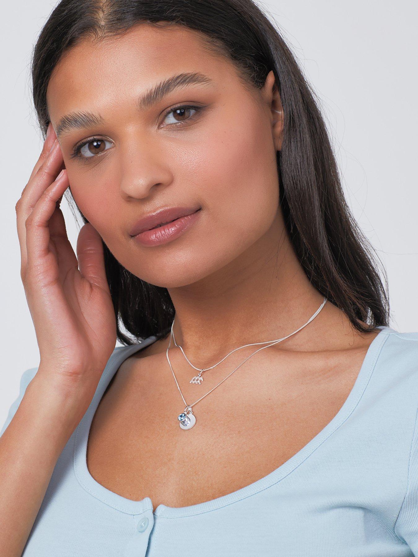 The Love Silver Collection Sterling Silver Zodiac Star Sign Necklace