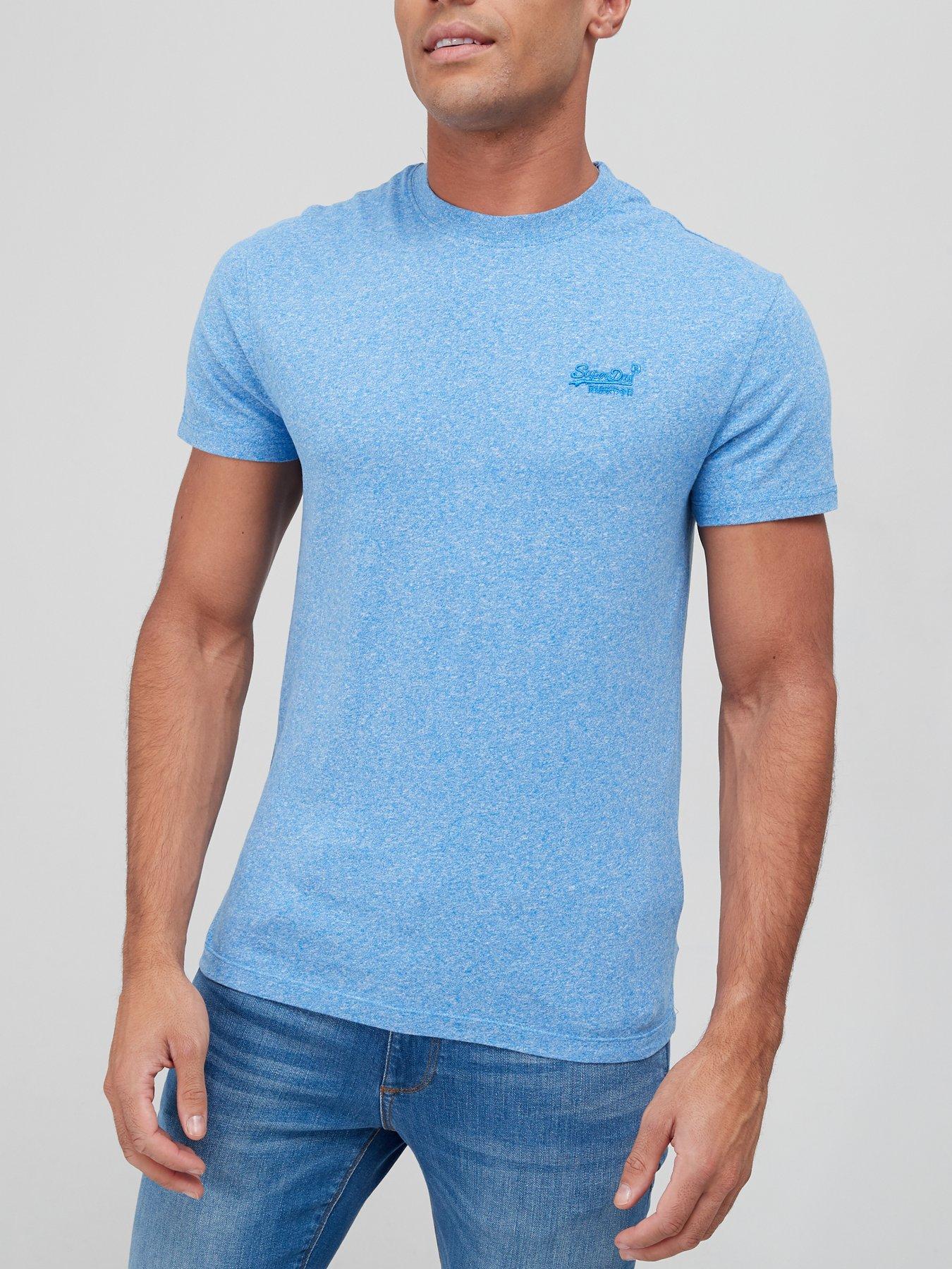 Superdry Essential Logo Embroidered T-Shirt - Light Blue