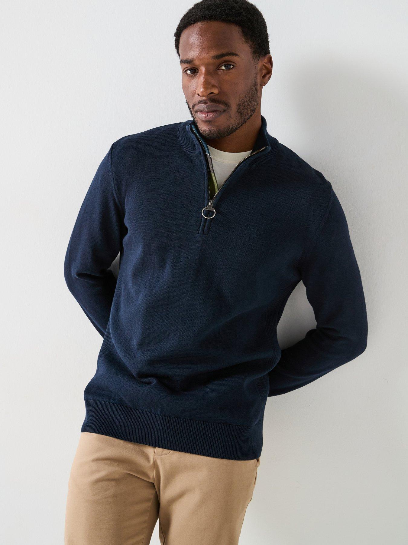barbour-cotton-half-zip-knitted-jumper-navy